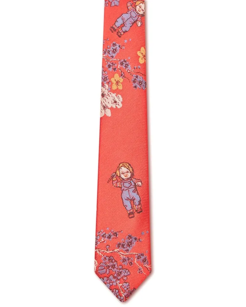 GCDS Krawatte mit Chuncky-Jacquard-Print - Rot Rot