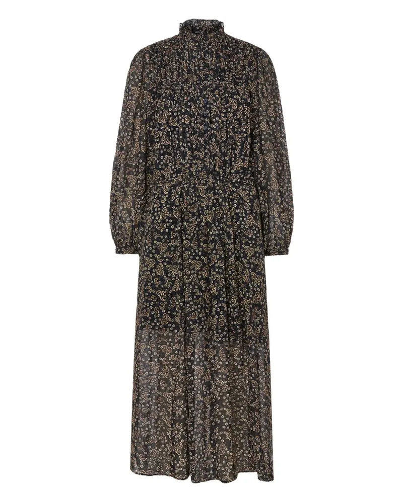 Isabel Marant Midikleid mit Print - Schwarz Schwarz
