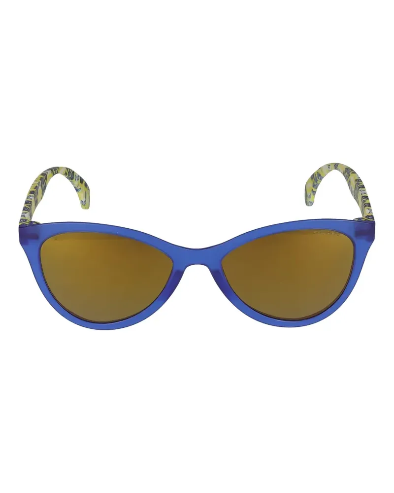 Police patterned-arm cat-eye sunglasses - Blau Blau