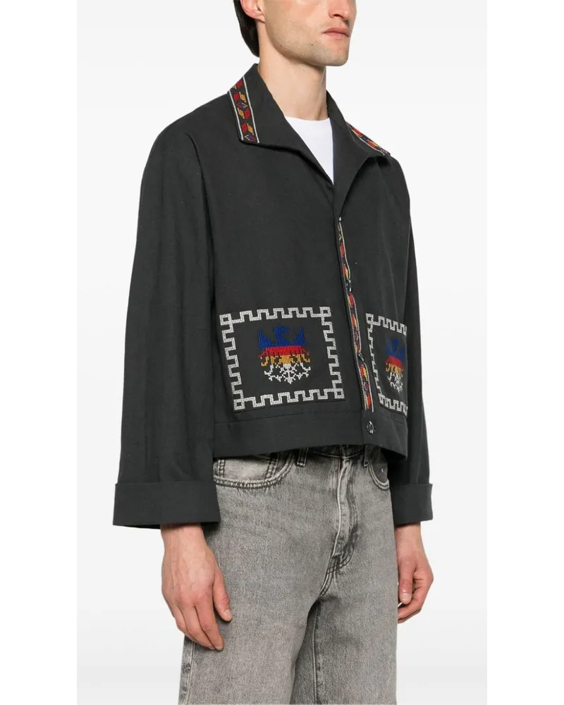 Neighborhood Hemdjacke mit GT-Stickerei - Grau Grau