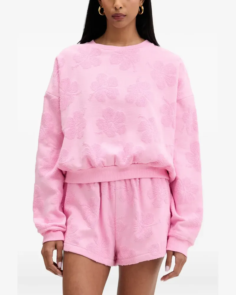 Rip Curl Paradise Terry Sweatshirt aus Blumen-Jacquard - Rosa Rosa