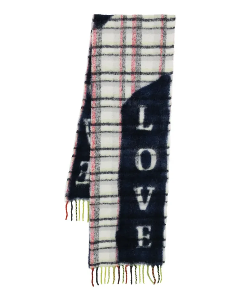 Faliero Sarti Love Schal mit Fransen - Blau Blau