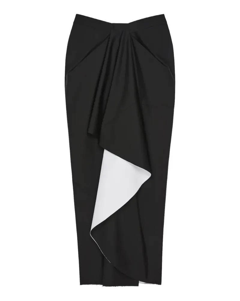 Givenchy Gewickelter Midirock aus gebundener Wolle und Mohär - Schwarz Schwarz