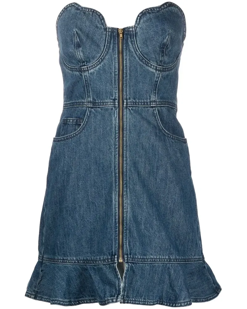 Self-Portrait Minikleid mit Herzausschnitt - Blau Blau