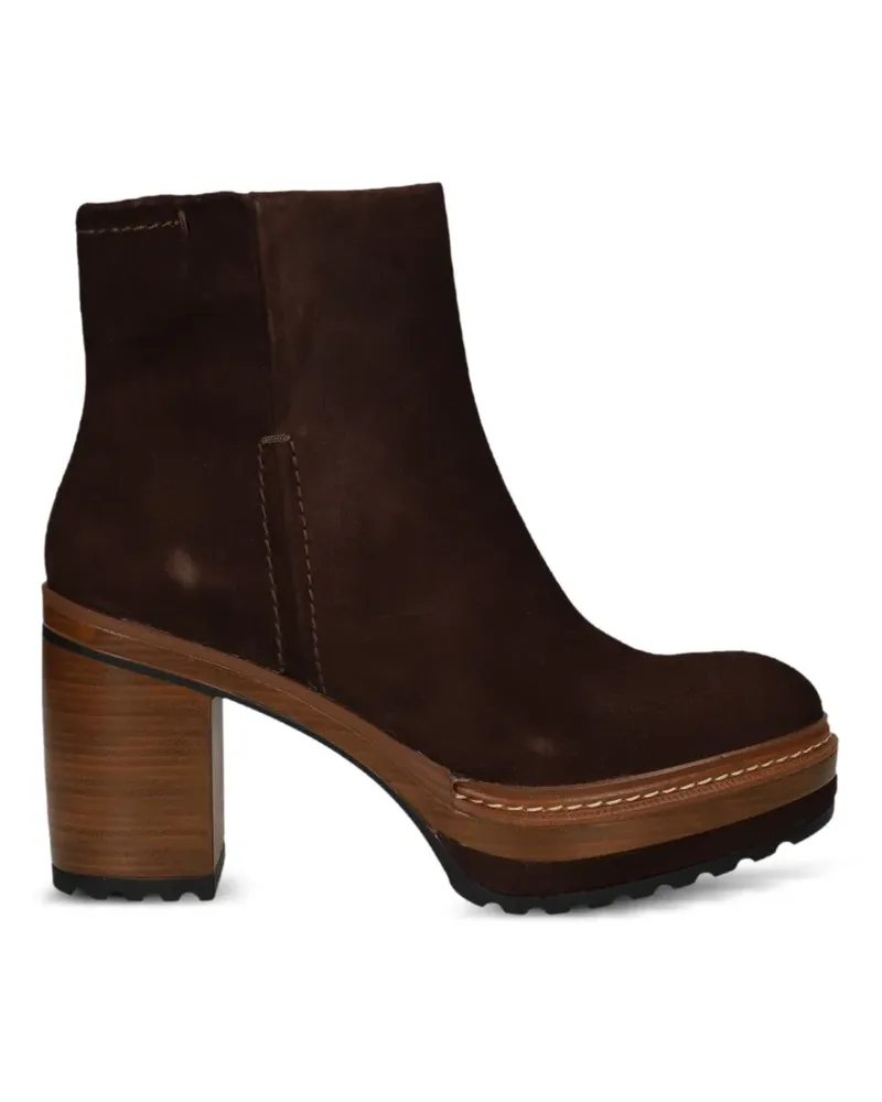 Pons Quintana Plateau-Stiefeletten aus Wildleder - Braun Braun
