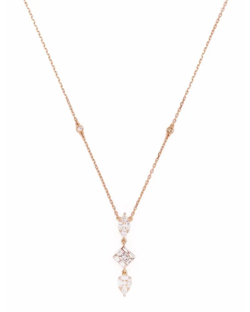 DJULA 18kt Rotgoldhalskette mit Diamanten - Rosa Rosa