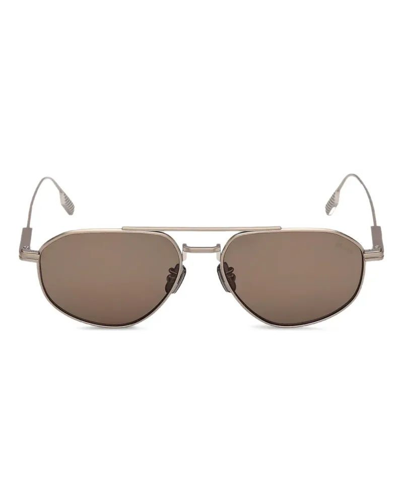 Ermenegildo Zegna Pilotenbrille mit Doppelsteg - Grau Grau
