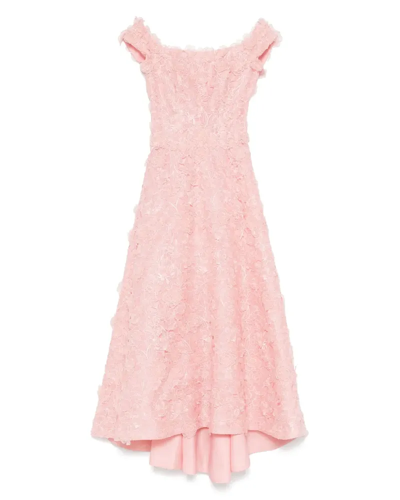 COSTARELLOS Midikleid mit Blumenstickerei - Rosa Rosa
