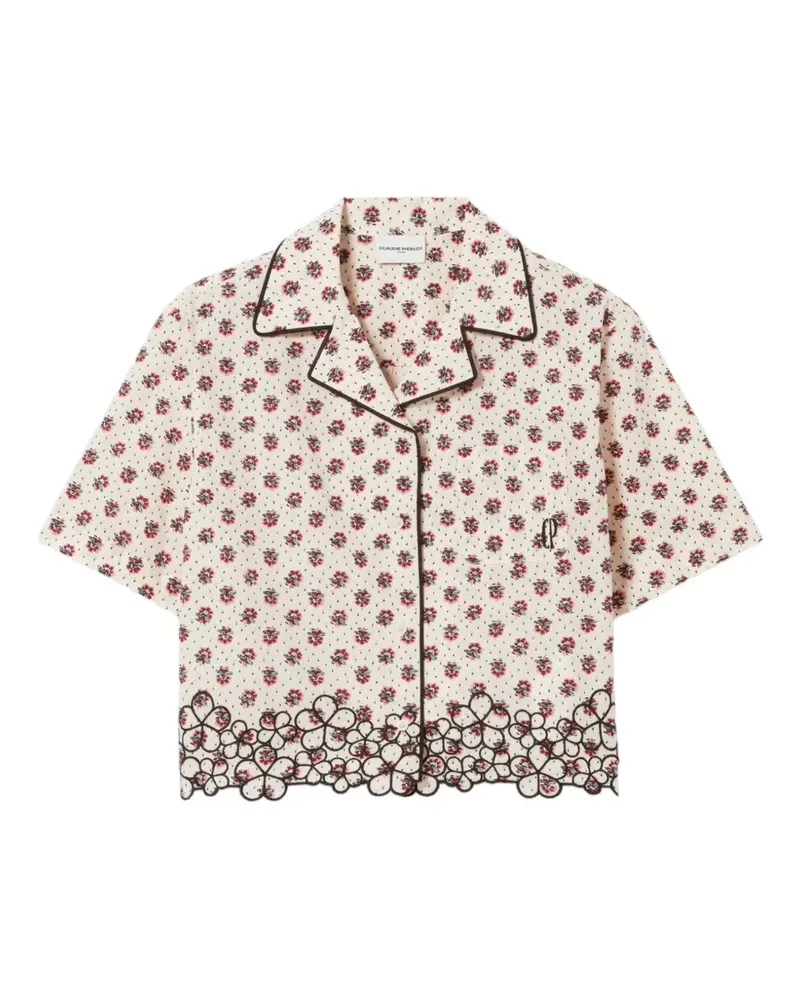 Claudie Pierlot floral-print scalloped-hem shirt - Nude Nude