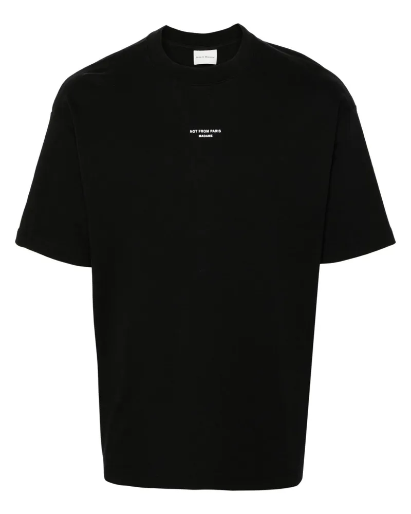 Drôle de Monsieur T-Shirt mit Slogan-Print - Schwarz Schwarz