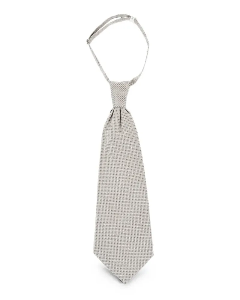 Corneliani textured silk pointed-tip tie - Grau Grau