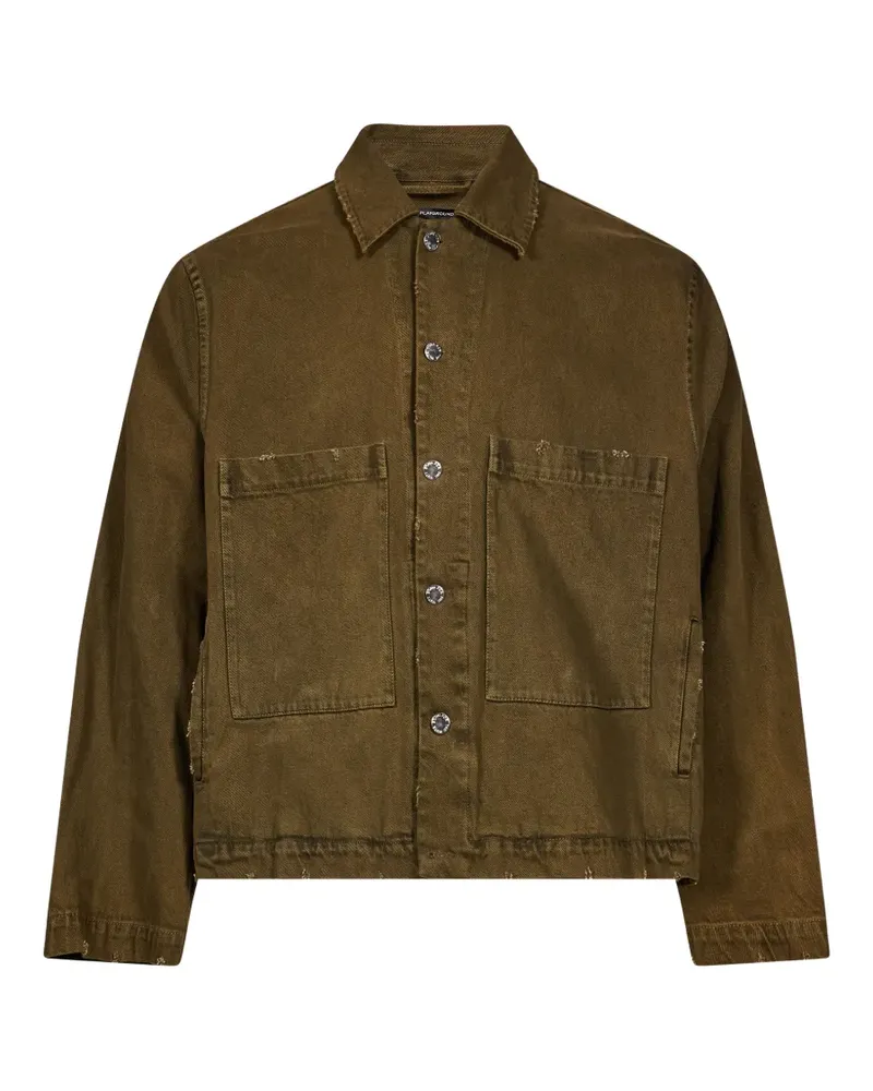 Song For The Mute distressed-effect denim jacket - Braun Braun