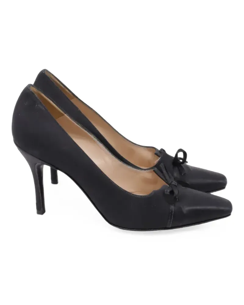 Manolo Blahnik Spitze Pumps mit Schleife - Schwarz Schwarz