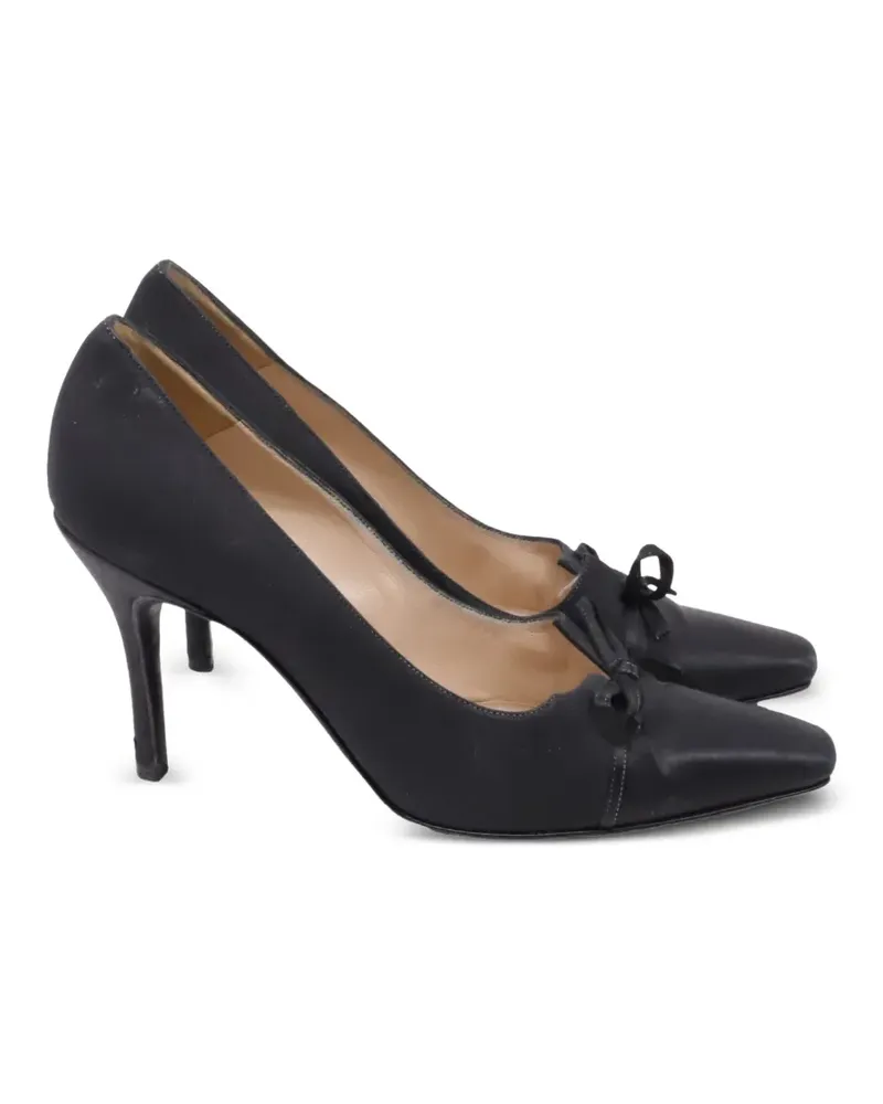 Manolo Blahnik Spitze Pumps mit Schleife - Schwarz Schwarz