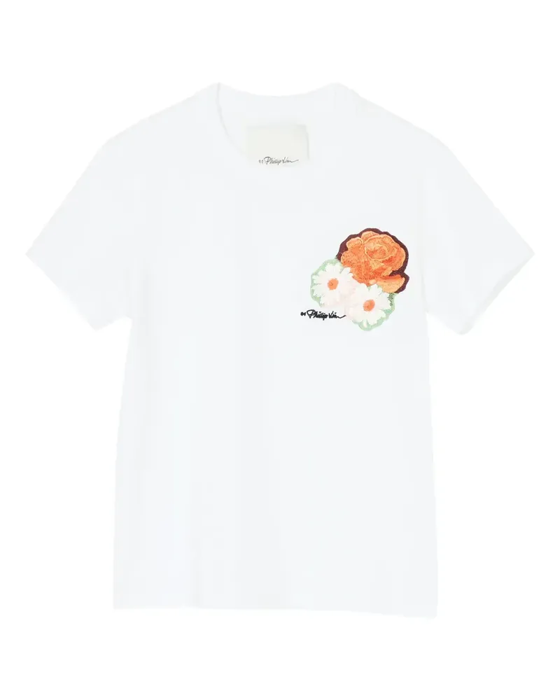 3.1 phillip lim T-Shirt mit Logo-Stickerei - Weiß Weiß