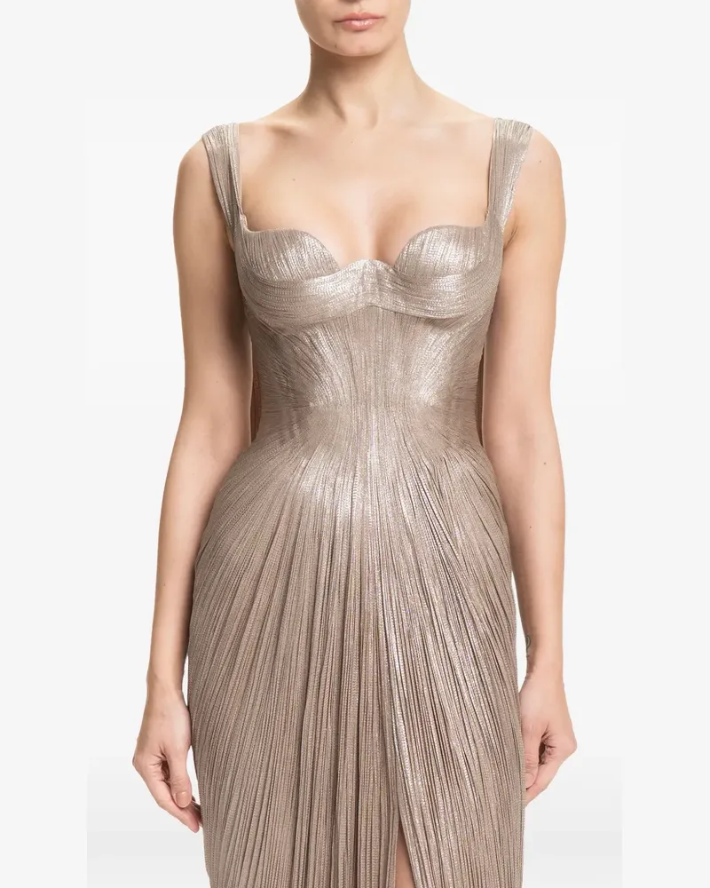 Maria Lucia Hohan Anais pleated lace-up maxi dress - Nude Nude