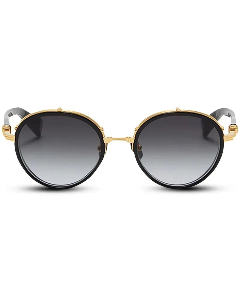 Balmain Runde Sonnenbrille - Schwarz Schwarz