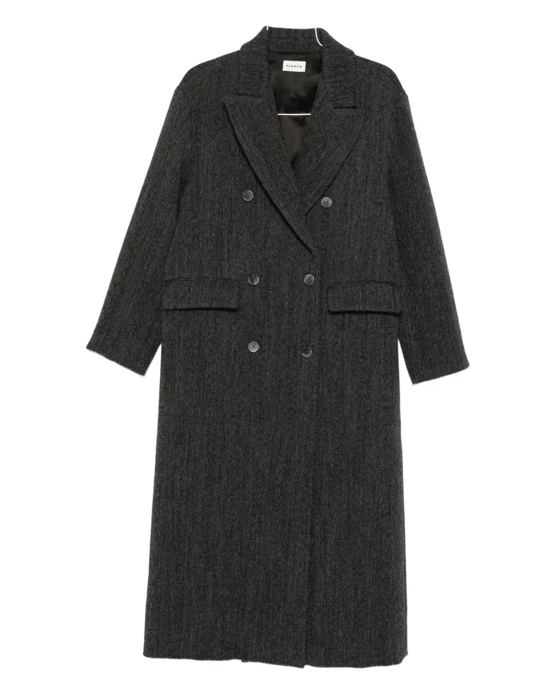 P.A.R.O.S.H. P.A.R.O H. Doppelreihiger Mantel mit Fischgrätenmuster - Grau Grau