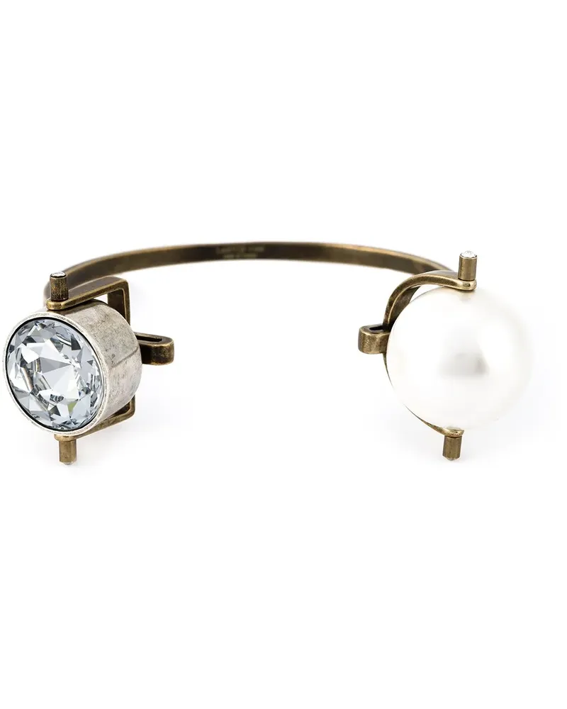 Lanvin Armspange mit Perlen und Kristall - Metallic Metallic