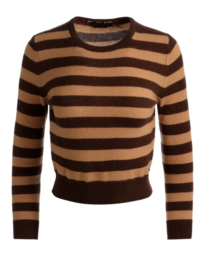 Alice + Olivia striped crewneck sweater - Braun Braun