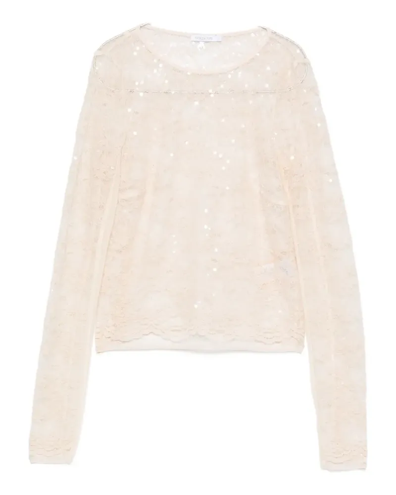 Patrizia Pepe sequin-embellished blouse - Nude Nude