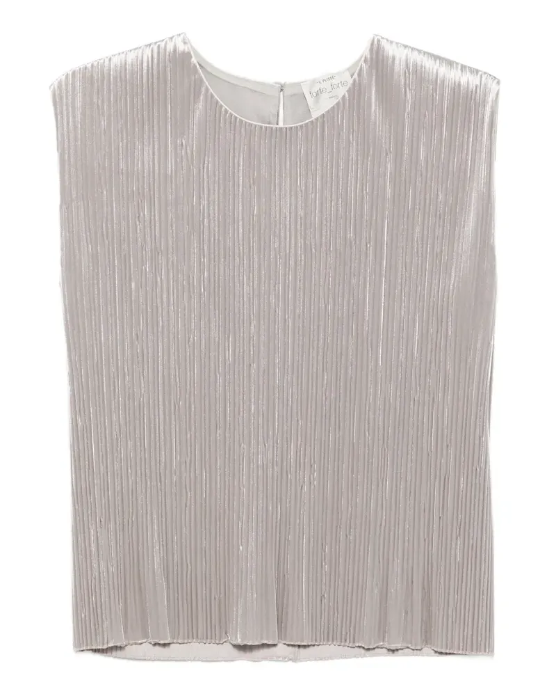 forte_forte Plissiertes Top - Silber Silber