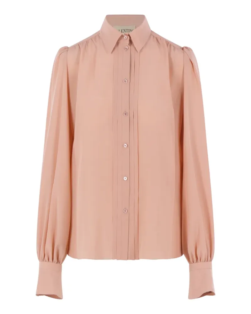 Valentino Garavani pleated-bib silk shirt - Rosa Rosa