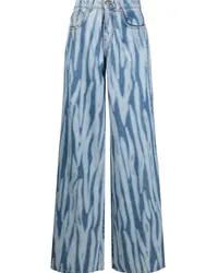 John Richmond Ausgestellte High-Waist-Jeans Blau