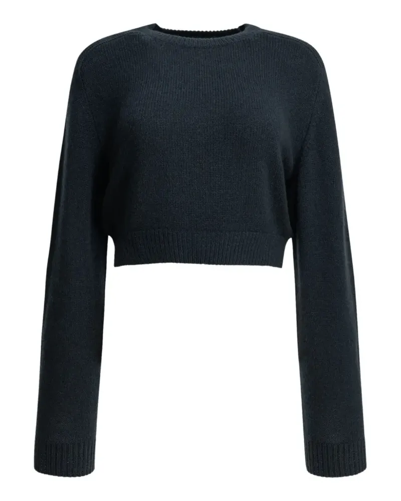 KHAITE Gerippter Masie Cropped-Pullover - Blau Blau