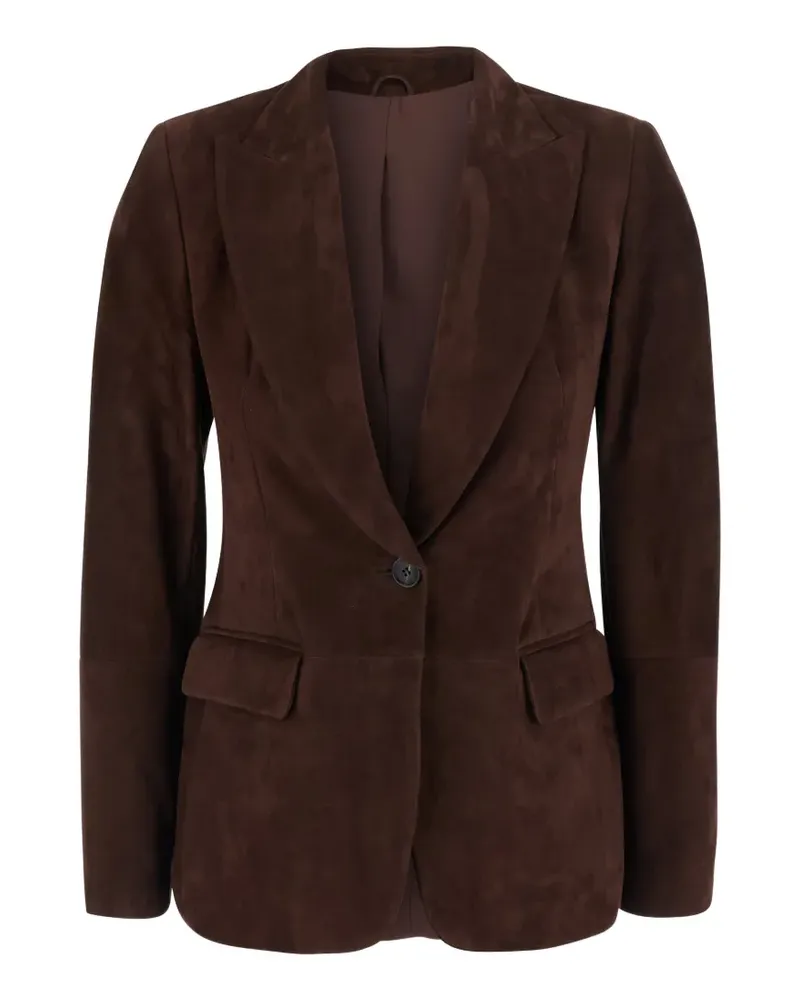 Brunello Cucinelli Blazer aus Wildleder mit Monili - Braun Braun
