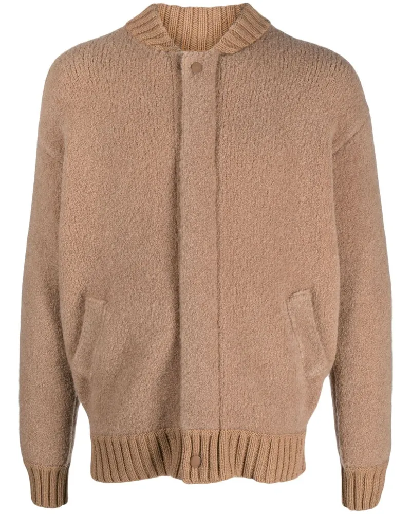 Laneus Cardigan mit Baseball-Kragen Braun