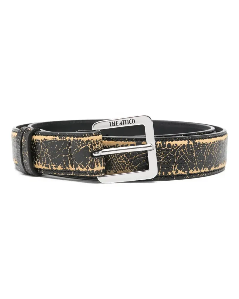 ATTICO crackled buckle leather belt - Schwarz Schwarz