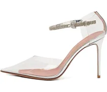 Pre-owned Pumps mit kristallverziertem Knöchelriemen 100mm - Silber
