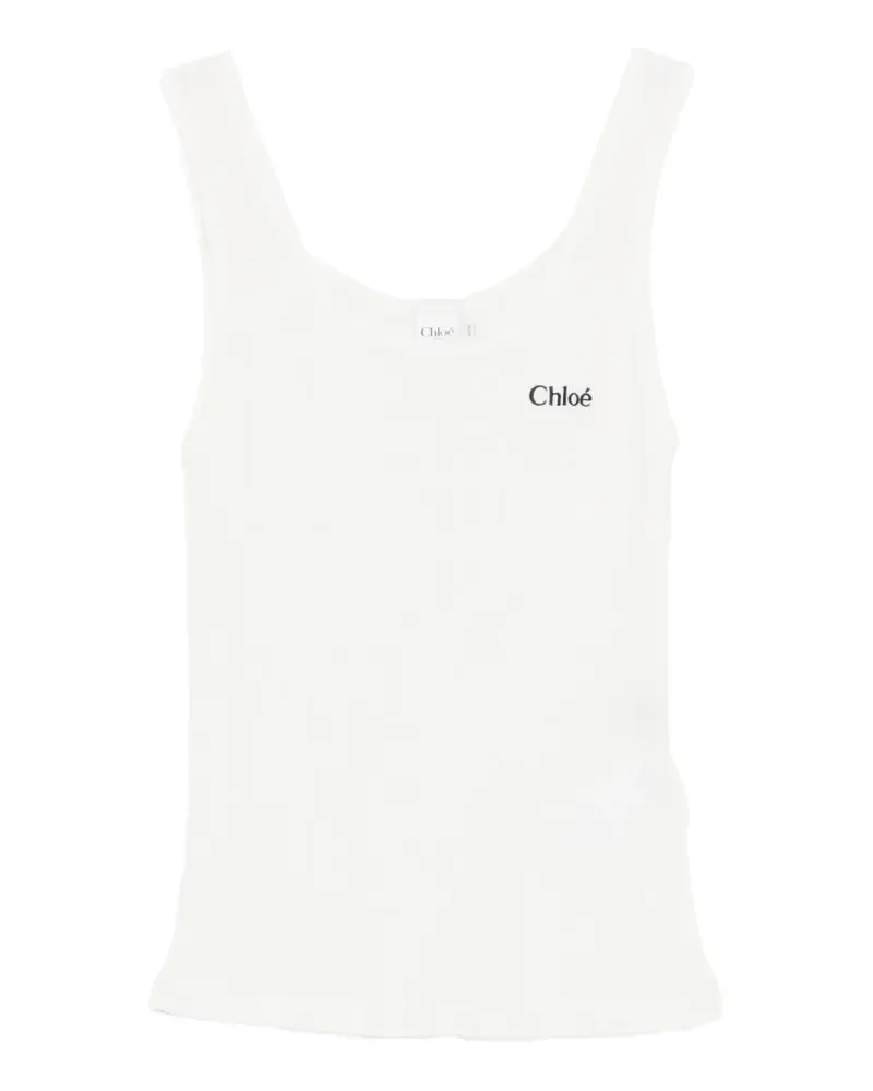 Chloé T-Shirt mit Logo - Weiß Weiß