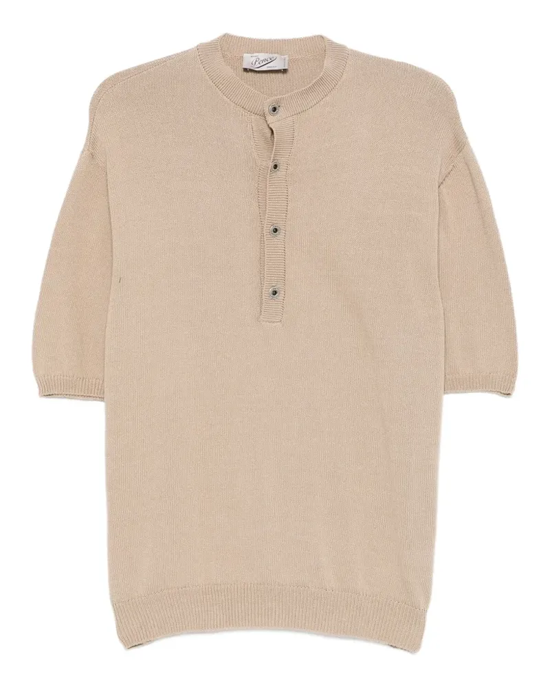 PENCE Livio henley-neck knitted T-shirt - Nude Nude