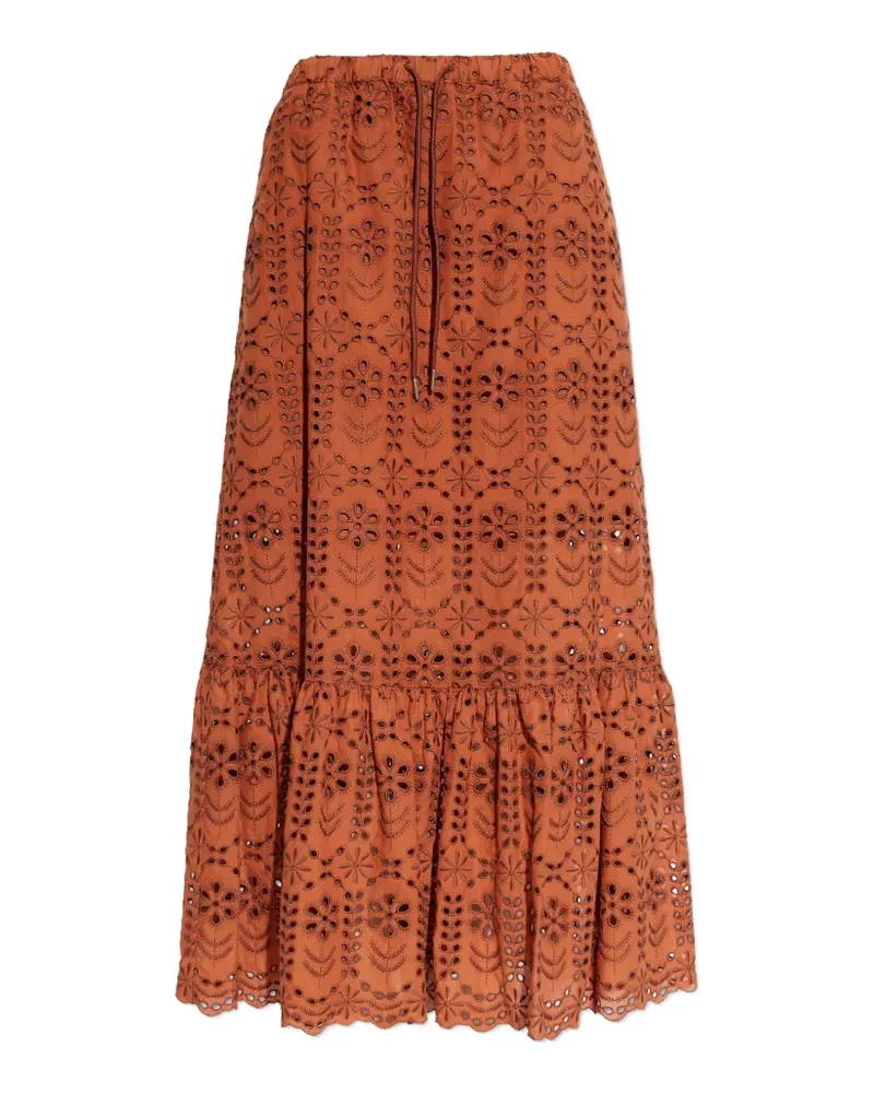 Paul Smith broderie-anglaise tiered skirt - Orange Orange