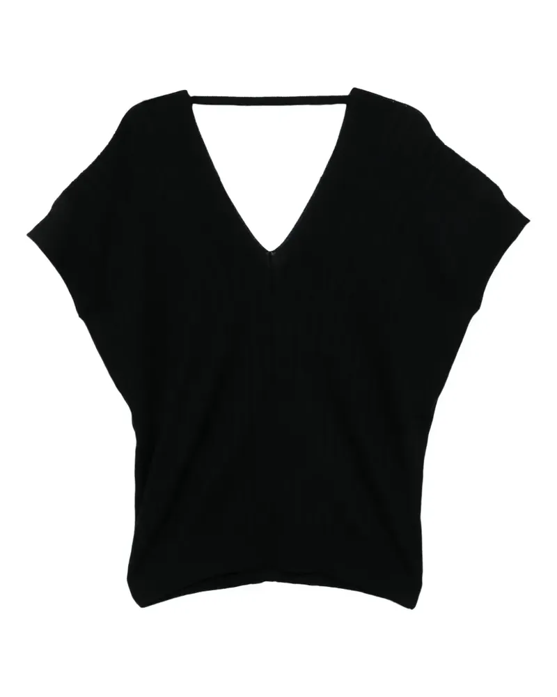 PLAN C Bluse mit V-Ausschnitt - Schwarz Schwarz