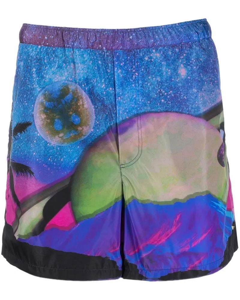 Valentino Garavani Badeshorts mit grafischem Print - Blau Blau