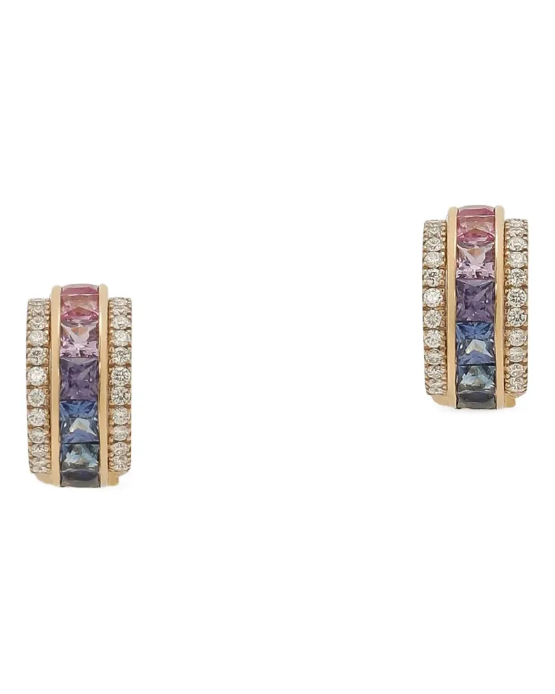 Dolce & Gabbana 18kt Rainbow Gelbgoldohrringe mit Saphir und Diamant Gelb