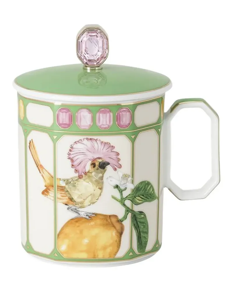 Swarovski Tasse mit Vogelmotiv - Grün Grün