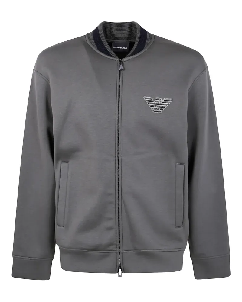 Emporio Armani eagle-appliqué bomber jacket - Schwarz Schwarz