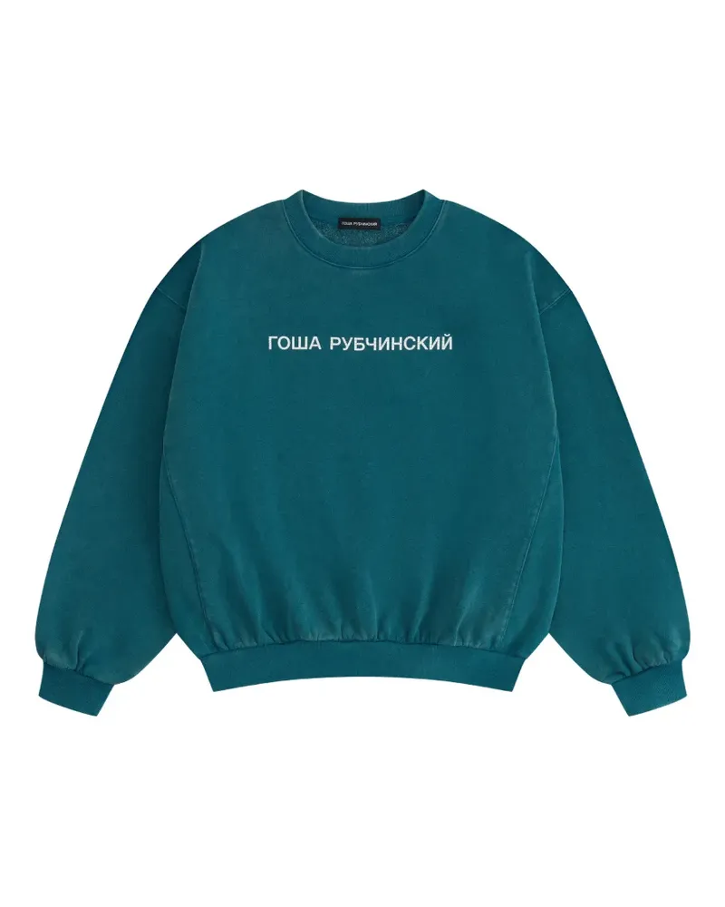 Gosha Rubchinskiy logo-print oversized sweater - Blau Blau