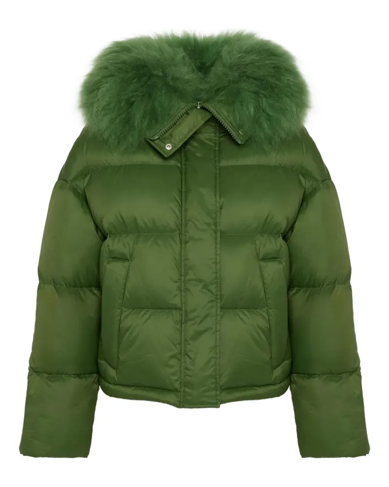 Yves Salomon Steppjacke mit Shearling-Besatz - Grün Grün