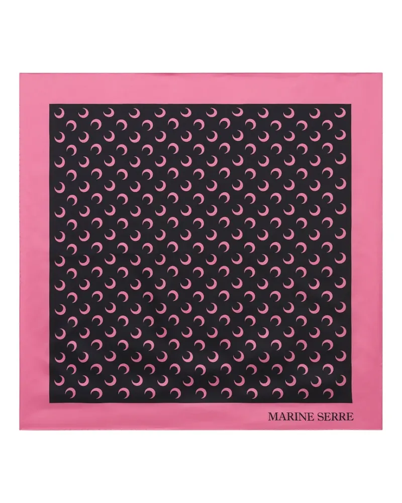 Marine Serre Moon silk scarf - Schwarz Schwarz