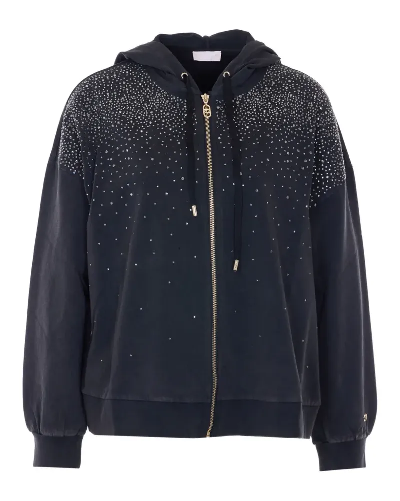 Liu Jo rhinestone-embellished zip-up hoodie - Schwarz Schwarz