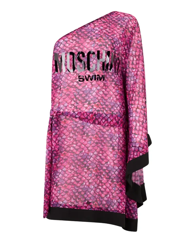 Moschino one-shoulder beach cover-up - Rosa Rosa
