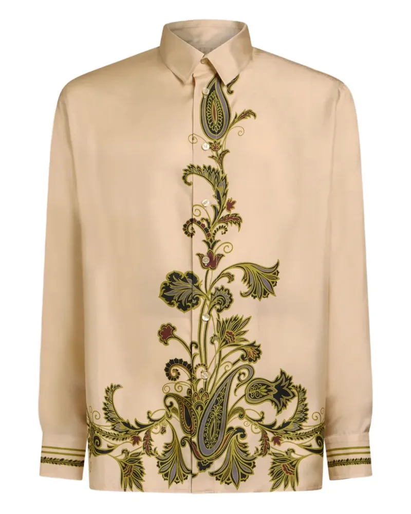 Etro Hemd aus Seide mit Paisley-Print - Nude Nude