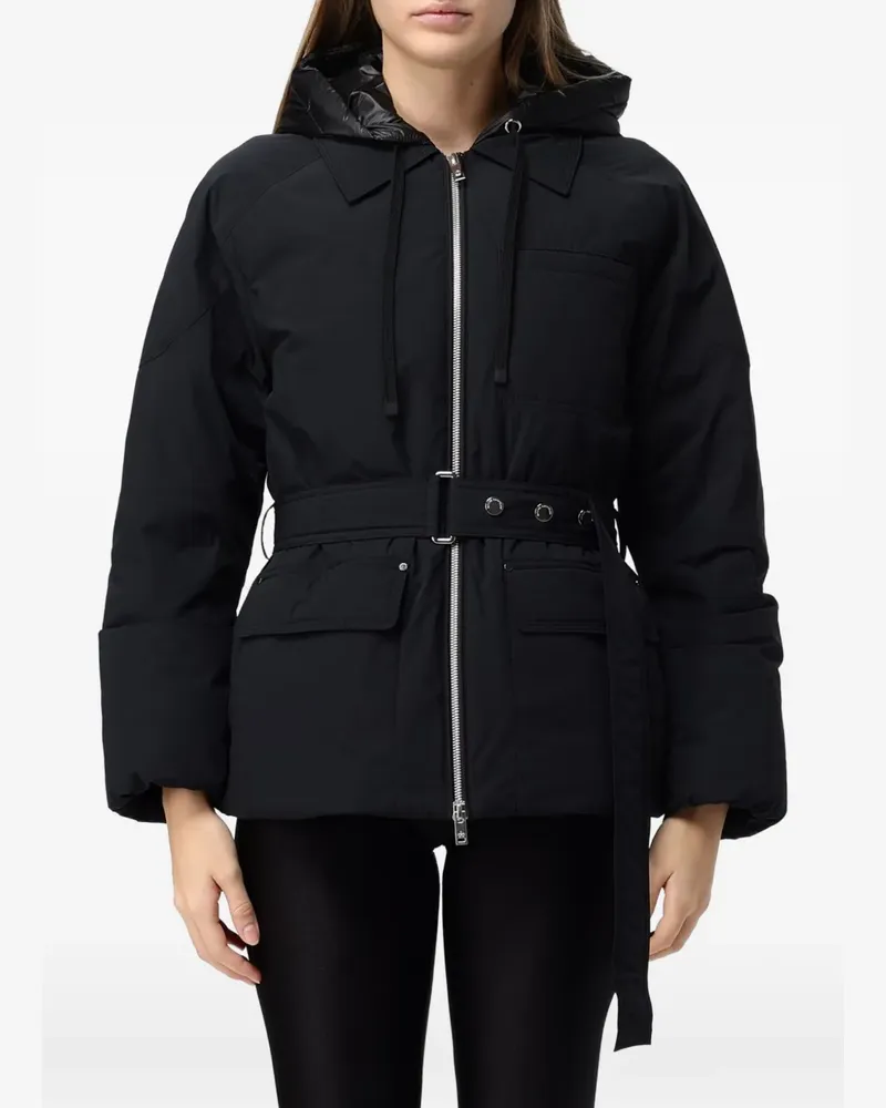 Moose Knuckles belted hooded jacket - Schwarz Schwarz