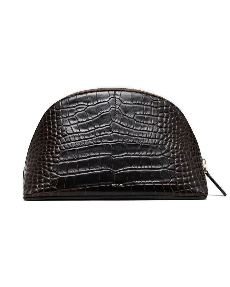 Totême Clutch in Kroko-Optik - Braun Braun