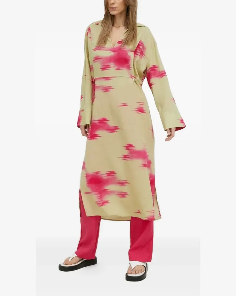 Samsøe & Samsøe Emy Kleid mit abstraktem Print - Grün Grün